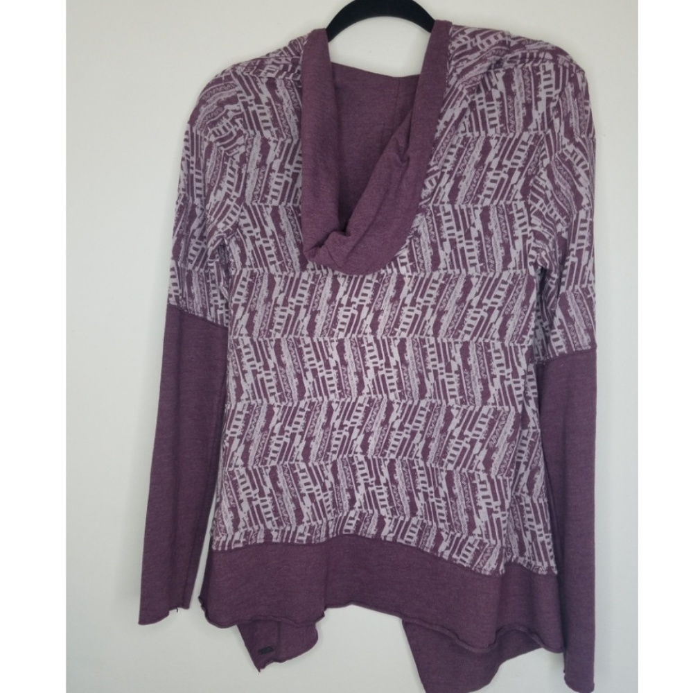 Prana Purple Patterned Open-Front Cardigan - Picture 5 of 5